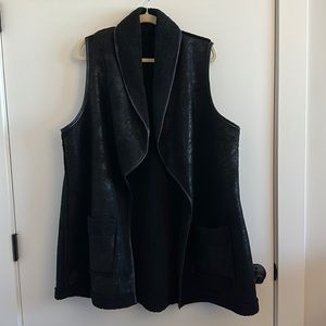 Double Sided Black Shearling Vest